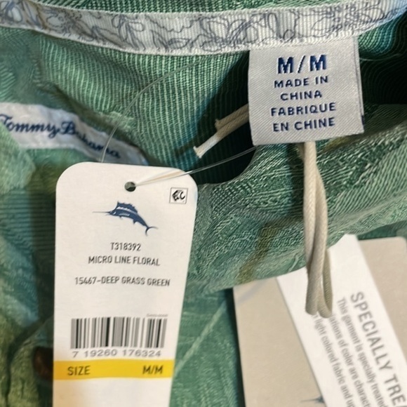 Tommy Bahamas Mens Silk casual button down micro line floral shirt NWT Sz med - Picture 3 of 6